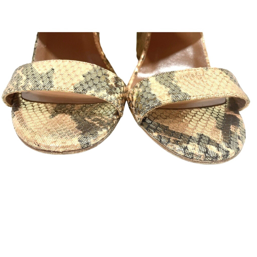 PARIS TEXAS Gold Metallic Lame Python Embossed Le… - image 6